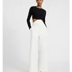 Express Black and White Wide-Leg Pants